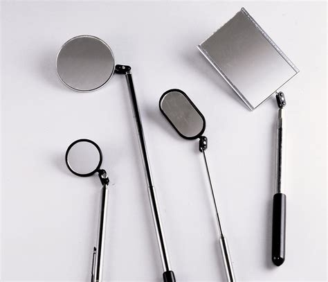 inspection mirror in metal box with light|metal inspection mirrors.